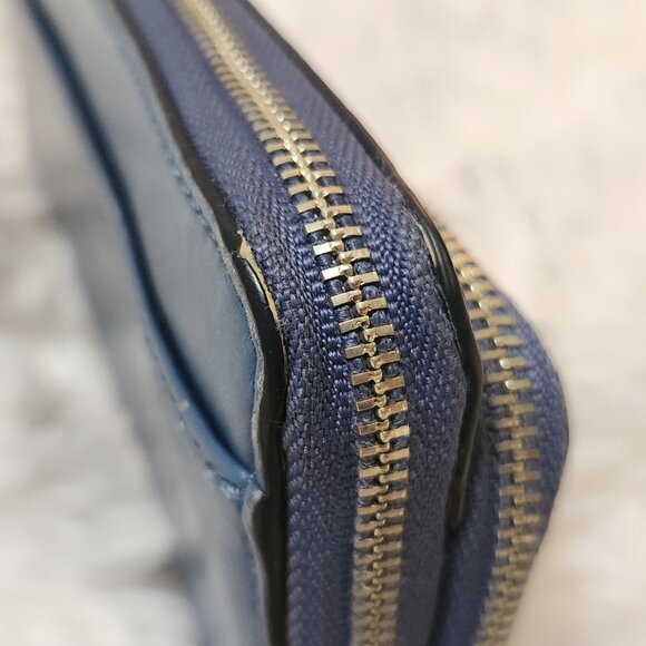 Coach Navy Leather Wristlet Wallet - Picture 7 of 11